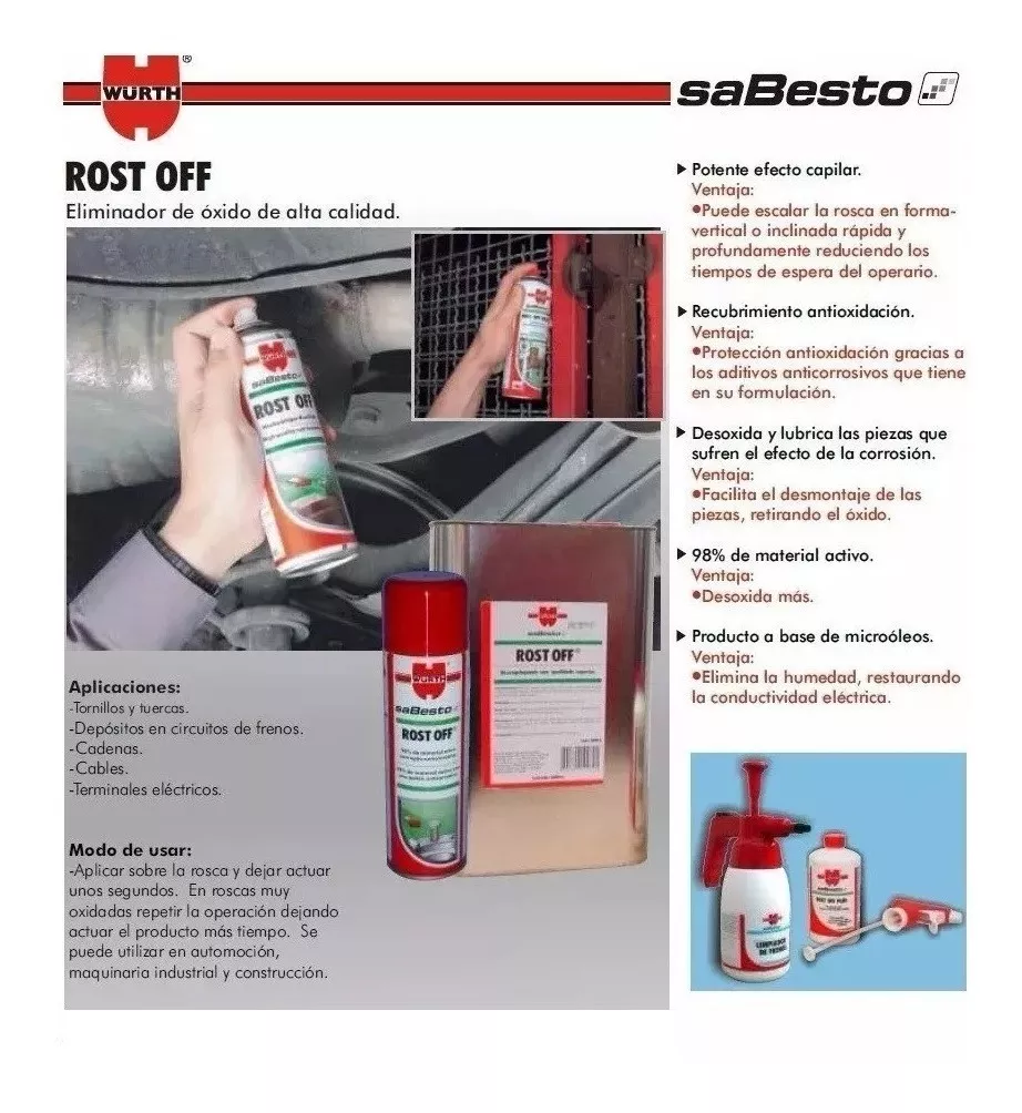 ROST OFF ANTIOXIDANTE WURTH 300 ML - Imagen 2