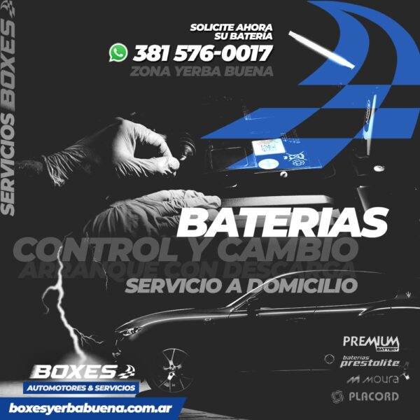 Servicio de Auxilio y Cambio de Batería a Domicilio en Yerba Buena, Tucuman por Boxes Automotores